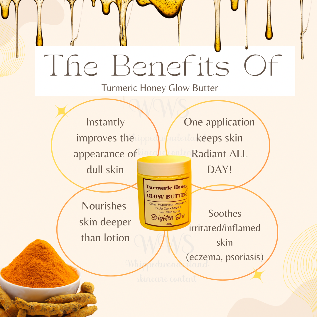 Turmeric Honey Body Butter-Turmeric & Honey Whipped Body Butter – Glow Boosting moisturizer for Clear, Smooth Skin