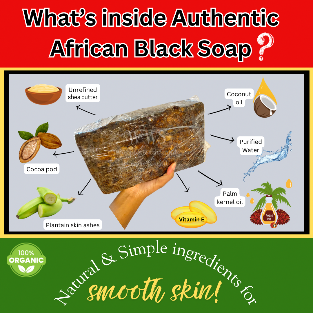 Natural African Black Soap Bar – Detoxifying Face & Body Cleanser for Blemish-Free Skin