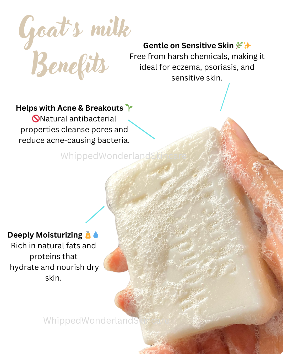 Unscented Goat’s Milk soap- Lathering unscented goat’s milk soap for sensitive skin, dry skin , gentle soap bar for all skin types