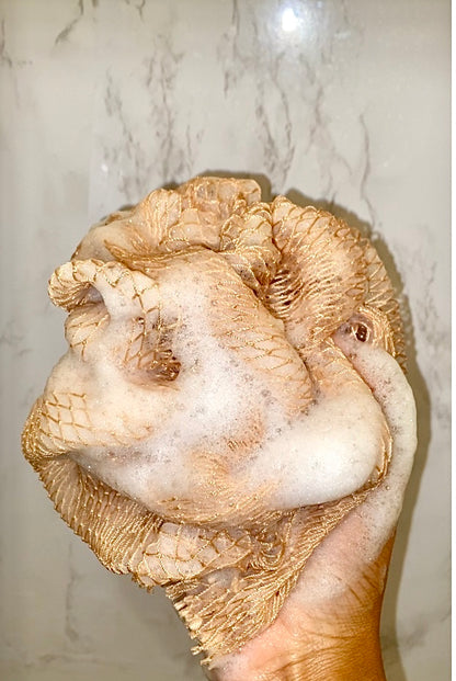 AfricanNet Sponge- Scrubber Bath Loofah Exfoliating Net Sponge for Shower, lathering net sponge