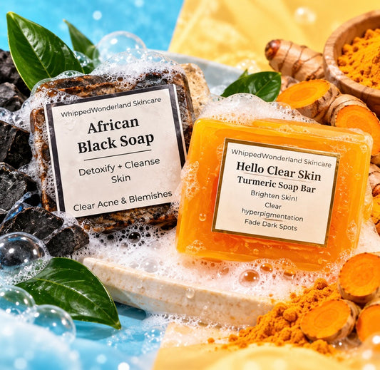 Clear Skin Duo - Hello Clear Skin Turmeric soap + African Black Soap DUO