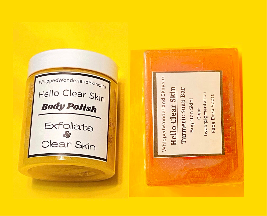 Hello Clear Skin Bundle- Turmeric Soap Bar & Turmeric Body Polish