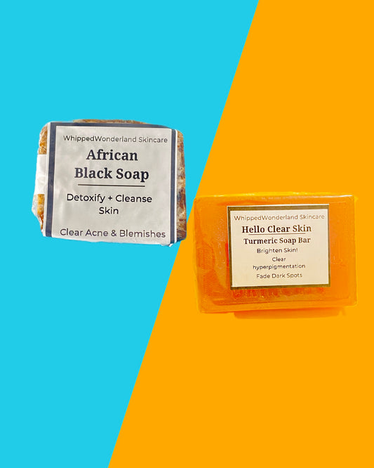 Clear Skin Duo - Hello Clear Skin Turmeric soap + African Black Soap DUO