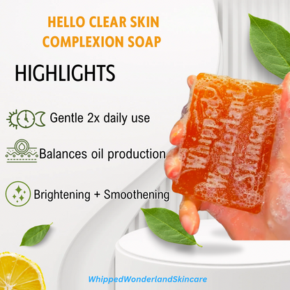 Hello Clear Skin - Turmeric Face soap bar; Hyperpigmentation, Acne, Scarring, Uneven Skin Clearing Soap