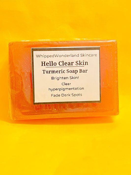 Hello Clear Skin - Turmeric Face soap bar; Hyperpigmentation, Acne, Scarring, Uneven Skin Clearing Soap