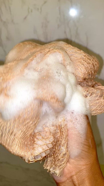 AfricanNet Sponge- Scrubber Bath Loofah Exfoliating Net Sponge for Shower, lathering net sponge